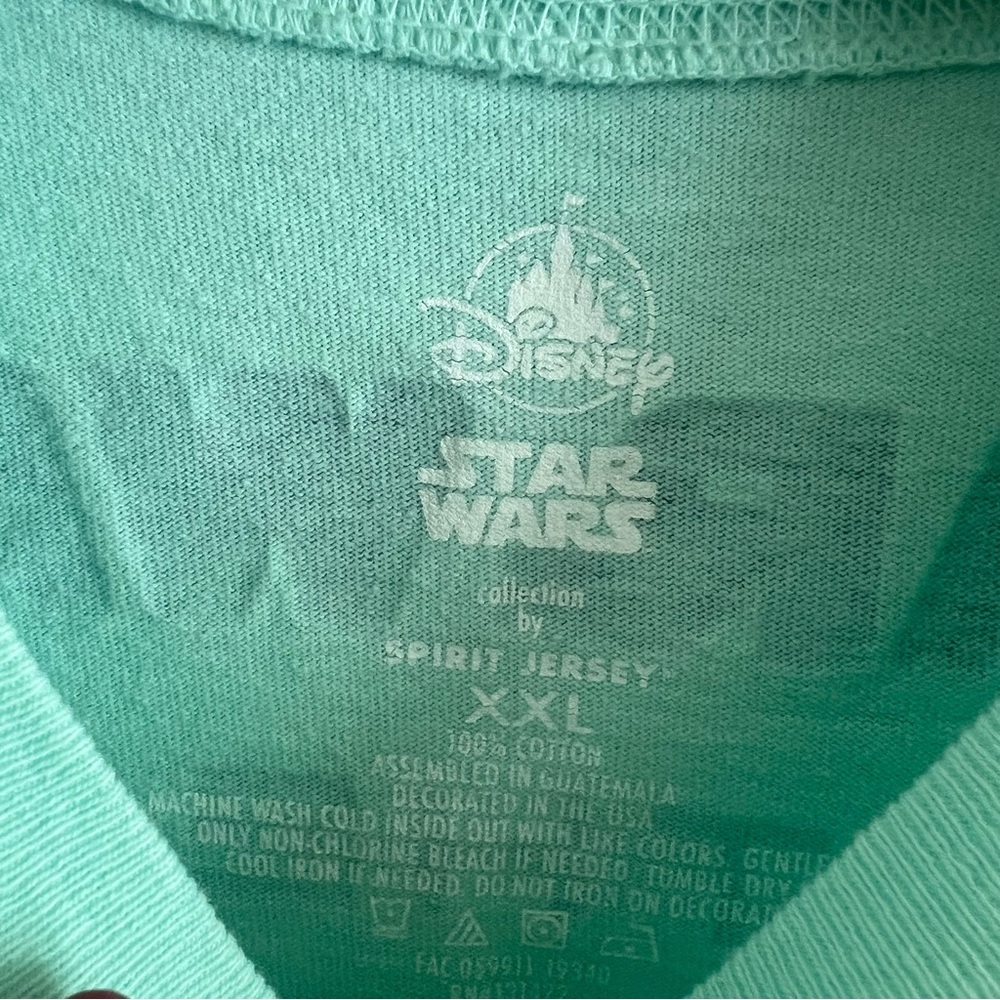 Disney Star Wars Mandalorian Baby Yoda Mint Green Spirit Jersey Long Sleeve XXL - Picture 5 of 6